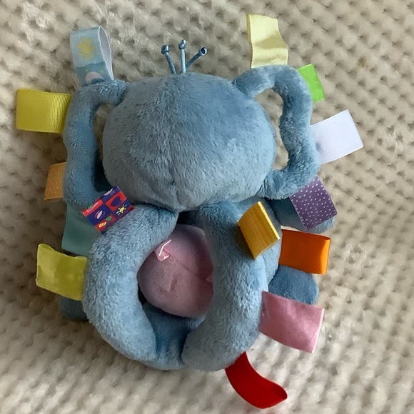 TaGgiEs Plush Blue Elephant Rattle Stuffed Animal Crinkle Baby Toy - Picture 4 of 9